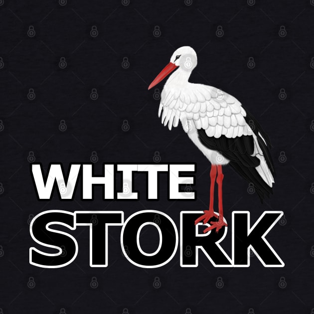 jz.birds White Stork Bird Watching Design by jzbirds